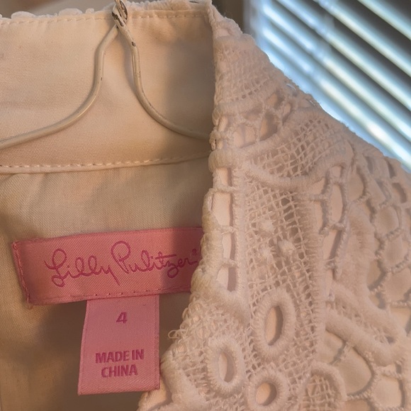Lily Pulitzer white lace shift dress w gold accent - Picture 2 of 4